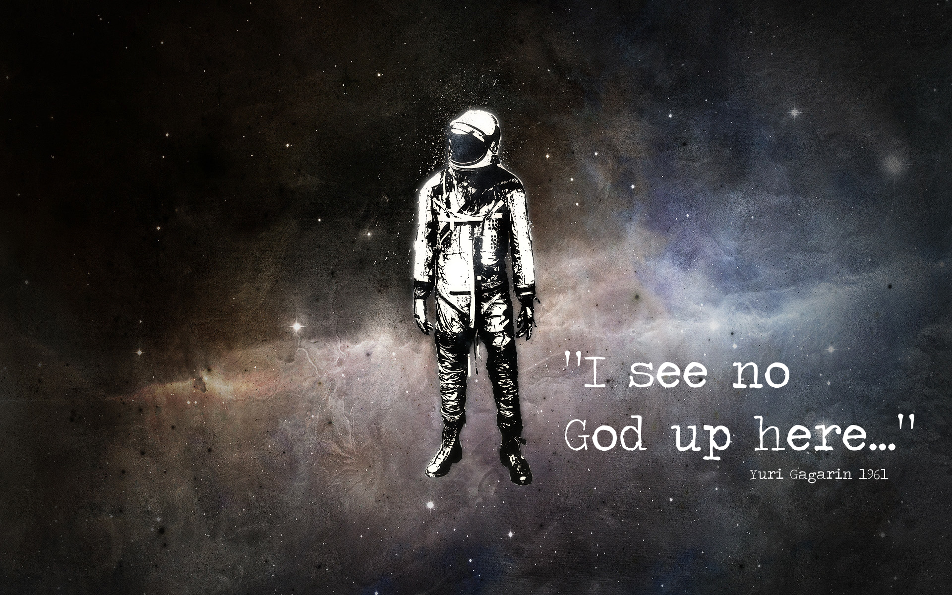The meme is an image of a spaceman (or astronaut) floating in space, with a quote overlayed on top of the image: "I see no God here". The image is likely a humorous take on the classic "I see no God" phrase, which is often used to express skepticism or doubt in the existence of a higher power. The meme is probably meant to be ironic or humorous, rather than a serious expression of atheism.